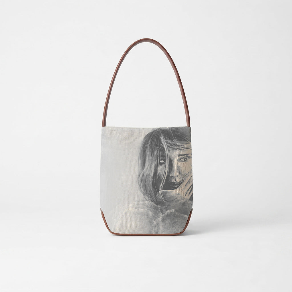 The Edge Medium Canvas and Calfskin Leather Grey