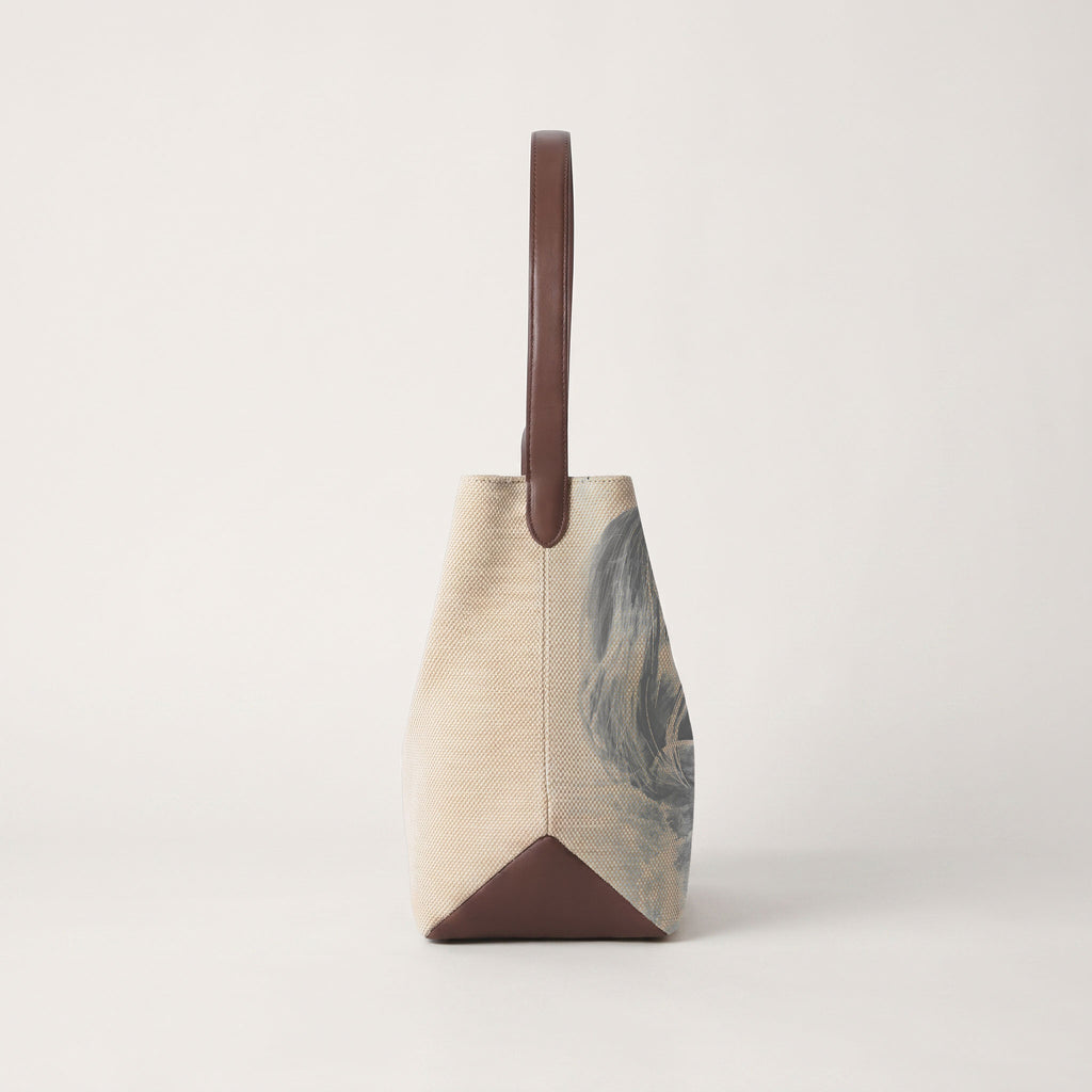 The Edge Medium Canvas and Calfskin Leather Grey