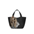Eve Black Deerskin Leather Handbag is crafted from supple deerskin leather with a naturally grainy finish and distinguished by a gorgeous artistic front print