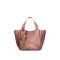 Eve Bronze Deerskin Leather Handbag is crafted from supple deerskin leather with a naturally grainy finish and distinguished by a gorgeous artistic front print