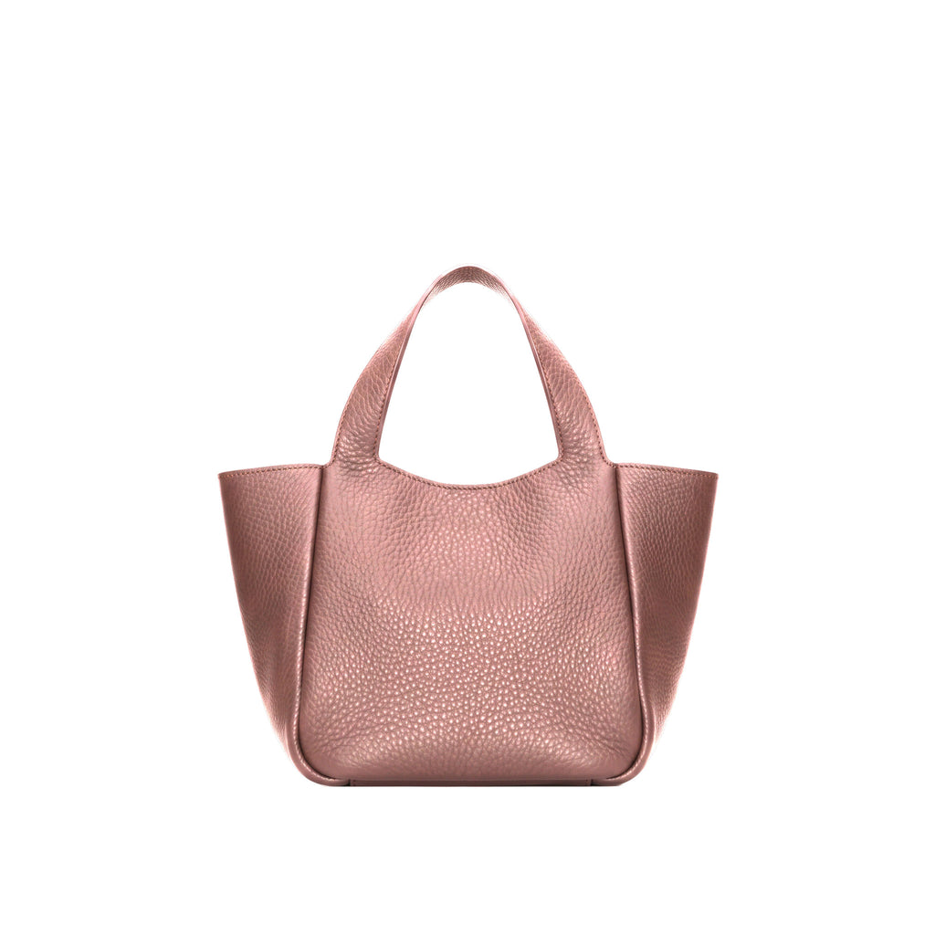 Eve Bronze Deerskin Leather Handbag is crafted from supple deerskin leather with a naturally grainy finish back side