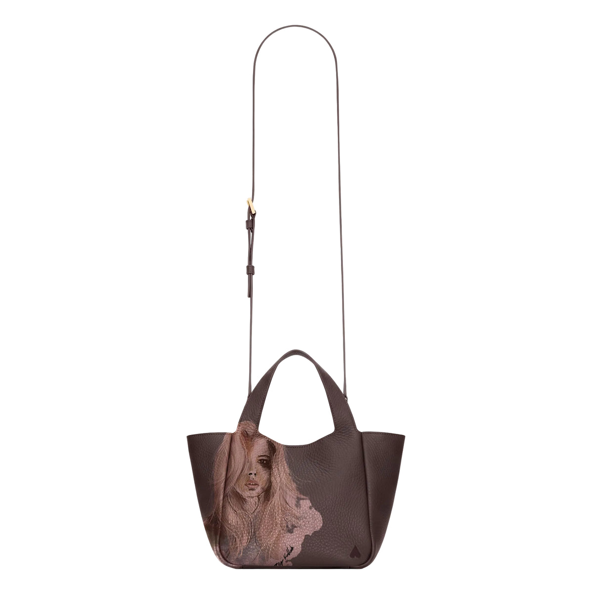Eve Brown Deerskin Leather Handbag is crafted from supple deerskin leather with a naturally grainy finish and distinguished by a gorgeous artistic front print with shoulder strap