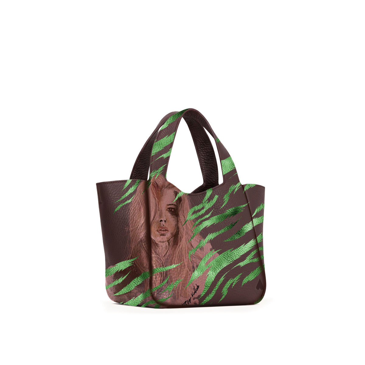 Eve Orange Zebra Handbag is crafted from supple deerskin leather with a naturally grainy finish and distinguished by a gorgeous artistic front print