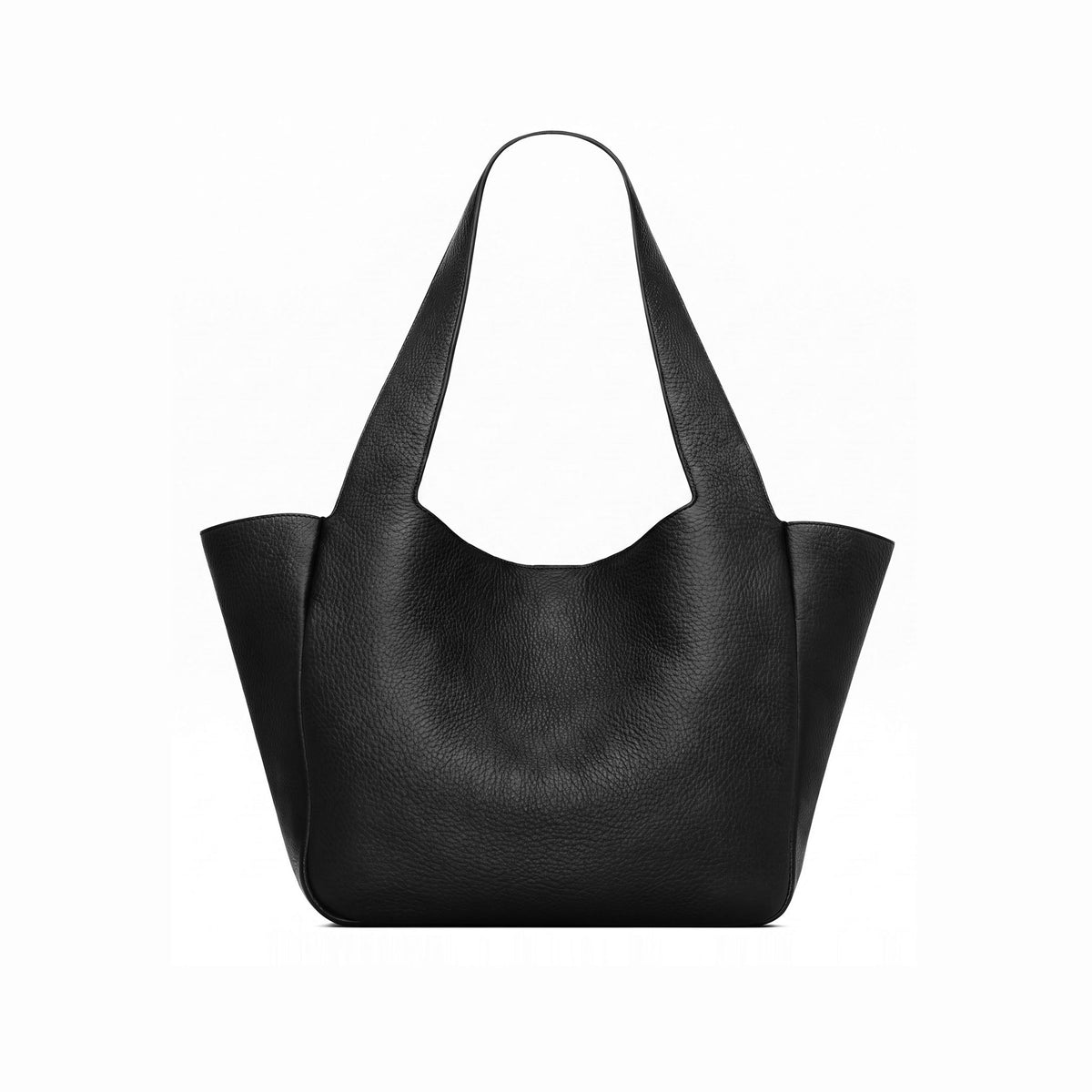 back black leather tote bag